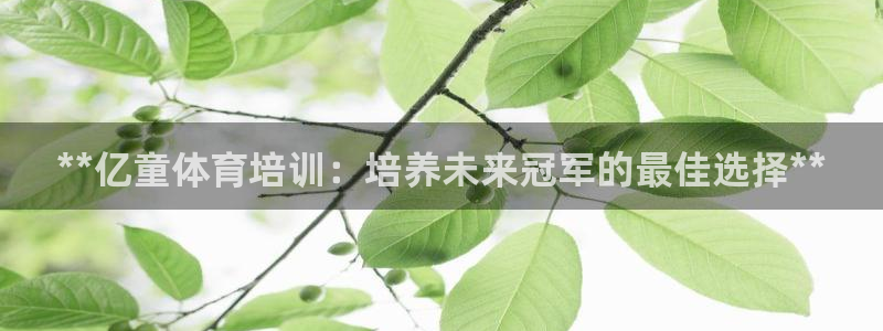 耀世娱乐登陆：**亿童体育培训：培养未来冠军的最佳选