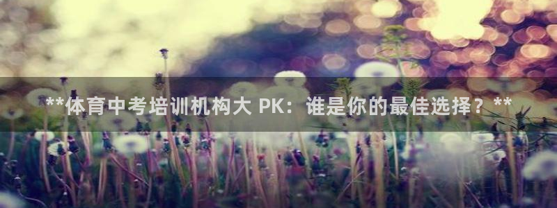 耀世平台将7O777：**体育中考培训机构大 PK：