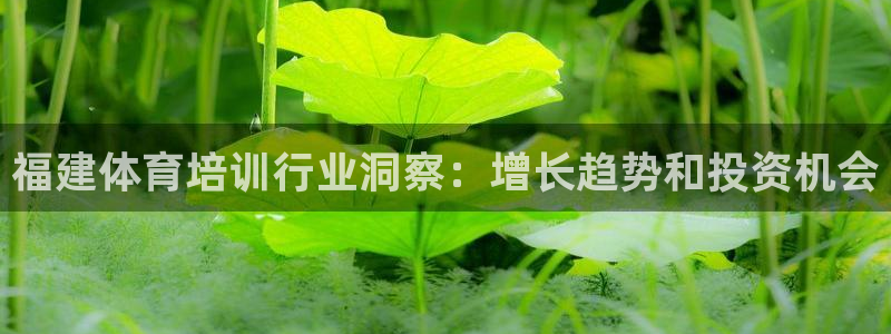 耀世平台注册链接：福建体育培训行业洞察：增长趋势和投