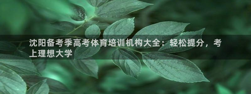 耀世意思：沈阳备考季高考体育培训机构大全：轻松提分，